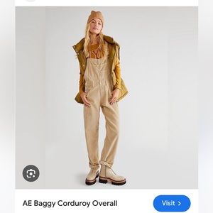 AE stretch corduroy bags overall in shade “field khaki”